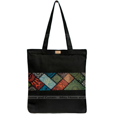 Mitu Home and Curtain Premium Zipper Canvas Tote Bag Trendy Women Shopping University And College Bag image