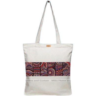 Mitu Home and Curtain Premium Zipper Canvas Tote Bag Trendy Women Shopping University And College Bag image