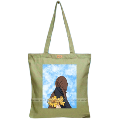 Mitu Home and Curtain Premium Zipper Canvas Tote Bag Trendy Women Shopping University And College Bag image