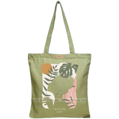 Mitu Home and Curtain Premium Zipper Canvas Tote Bag Trendy Women Shopping University And College Bag image