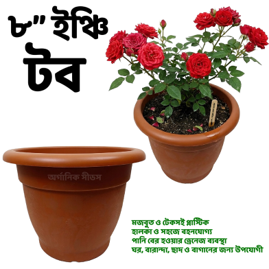 Mixed Color Plastic Planter Tub - 8 Inch 1 Pcs image