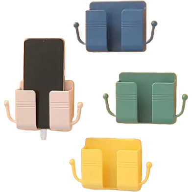 Mobile Phone Charging Hanging Holder Multifunction Wall Mounted Plug Bracket Remote Control Mounted Storage Box image