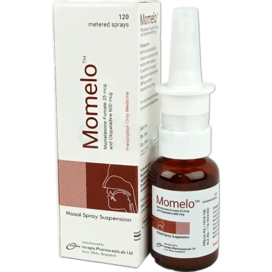 Momelo (25 mcg, 600 mcg)/Spray Nasal Spray 10's strip image
