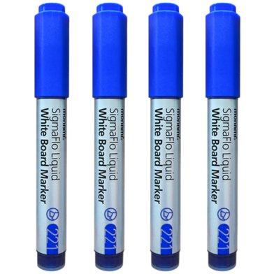 Monami SigmaFlo Liquid White Board Marker 4 Pcs -Blue image