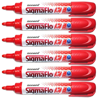 Monami Sigmaflo White Board Marker Round Tip 6Pcs image