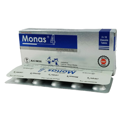 Monas 4 mg Chewable 10's Strip Tablet image
