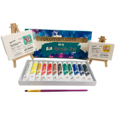Mont Marte Acrylic Paint With Mini Display Easel And Brush image