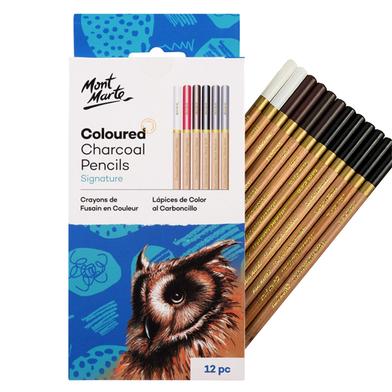 Mont Marte Coloured Charcoal Pencils- 12pc image