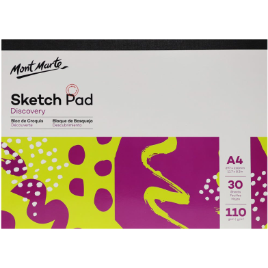 Mont Marte Discovery Sketch Pad White Paper A4 110gsm 30 Sheet image