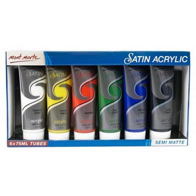 Mont Marte Satin Acrylic Paint - 75ml, 6 Shades image