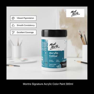 Mont Marte ‍Signature Acrylic Color Paint 300ml - Titanium White Slide 2