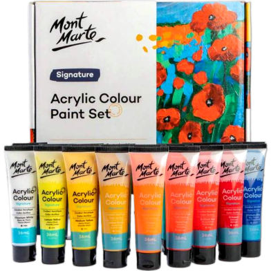 Mont Marte Signature Acrylic Color Paint Set 18 colour 36ml image