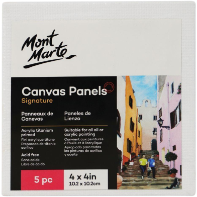 Mont Marte Signature Canvas Panel 4/4 - 10.2/10.2cm - 5pc image
