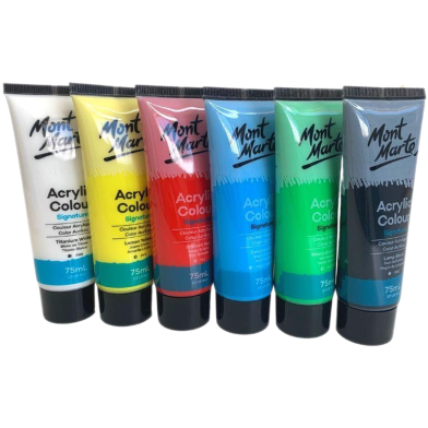 Mont Marte Signature Paint Set - Acrylic Paint 6pc x 75ml Tubes image