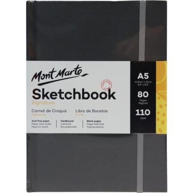 Mont Marte Signature Sketch Book - Hardbound A5 110gsm 80 Sheet image