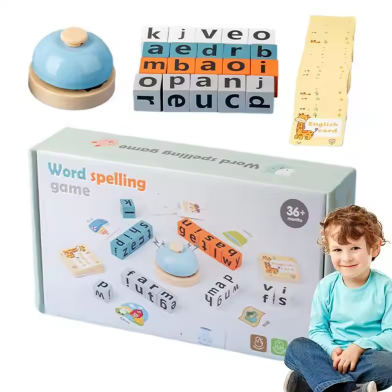 Montessori Wooden Word Spelling Card Blocks image