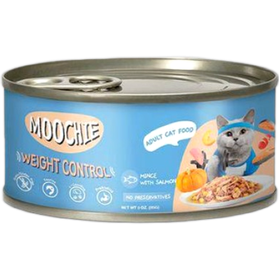 Moochie Adult Cat Can Food - Weight Control Mince with Salmon 85gm image