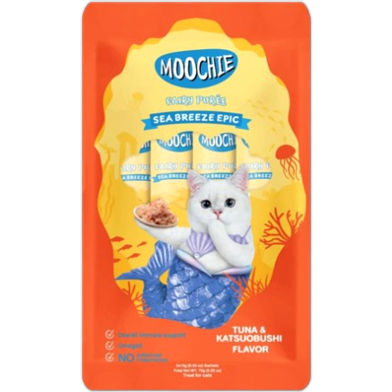 Moochie Cat Treat Fairy Puree - Sea Breeze Epic Tuna and Katsuobushi Flavour image