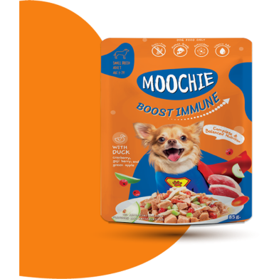 Moochie Dog Pouch Boost Immune - Duck with Cranberry, Goji Berry and Green Apple 85gm image