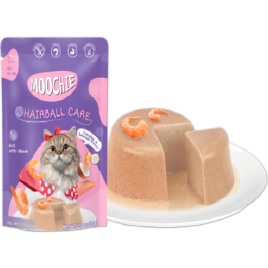 Moochie Hairball Care Pate with Prawn Pouch For Adult Cats 70gm image