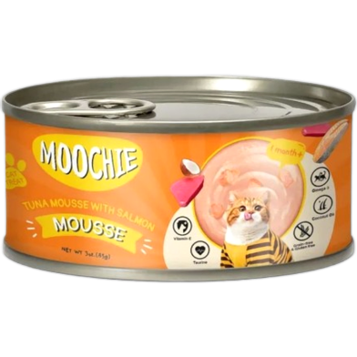 Moochie Kitten Cat Can Food, Wet food Tuna Mousse With Salmon - 85gm image