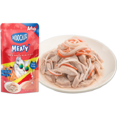 Moochie Meaty Tuna and Kanikama Recipe in Jelly For Adult Cats 70gm image