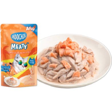 Moochie Meaty Tuna and Salmon Recipe in Jelly For Adult Cats 70gm image