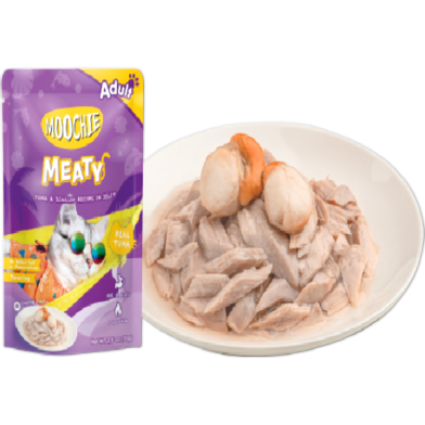 Moochie Meaty Tuna and Scallop Recipe in Jelly For Adult Cats 70gm image