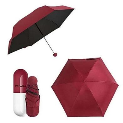 Capsule Umbrella 6 Ribs (Any Colour From Pink, Purple, Sky, Blue, Green, Maroon) image