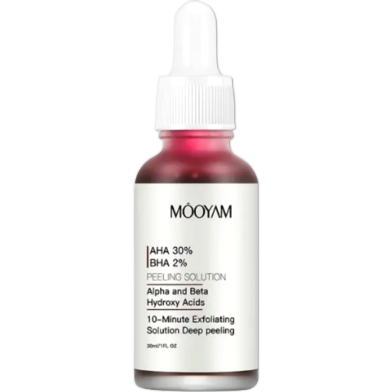 Mooyam Exfoliating Serum 30ml – AHA 30 Percent Plus BHA 2 Percent Anti-Acne, Brightening and Smoothing Face Serum image