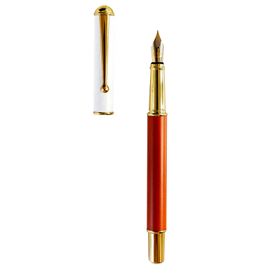 Morandi metal Fountain Ink pen best office and birthday gift item Orange image