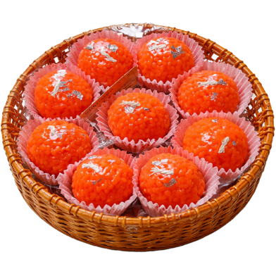 Motichur Laddoo Scented Candle Gift Thali (9 Pcs) image
