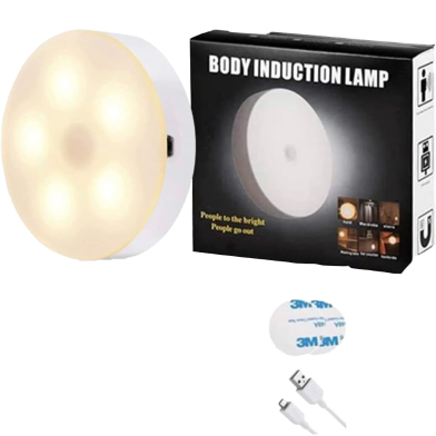 Motion Sensor Light USB PIR Bedside Night Light Rechargeable Household Bedroom Cabinet Portable Indoor Lighting Wall Light image