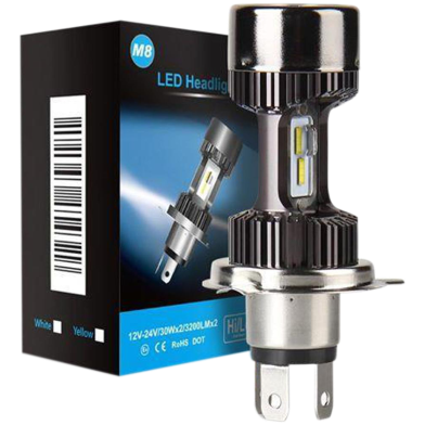 Motorcycle 12V H4 Hi Lo Beam Moto LED M8 Headlight image