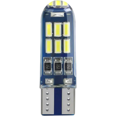 Motorcycle Car Led Indicator Interior Bulb T10 Super Bright Silicon Made 5w5 4014 15 Smd 12v 0.09a 1.4w 6000k Color Temperature 1 Pair image