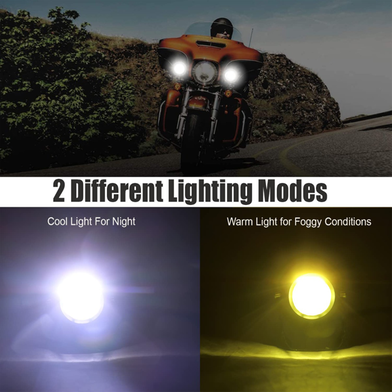 Motorcycle Or Car Mini Driving Fog Light Yellow and White 1 Pcs Slide 4