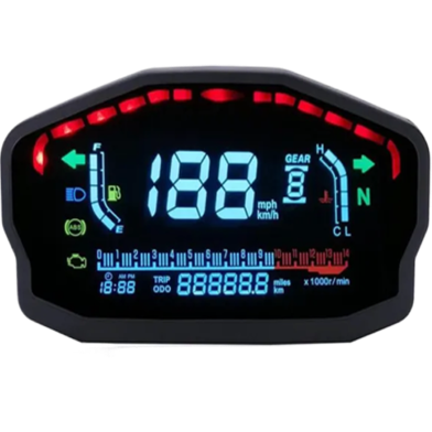 Motorcycle Universal LED LCD Speedometer Digital Backlight Odometer 1 Set image