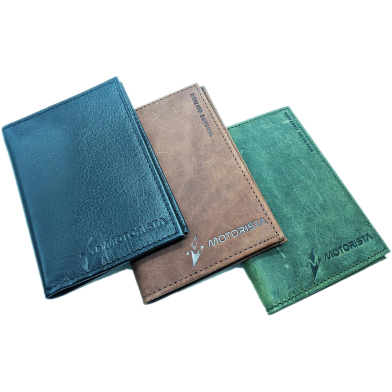 Motorista Lifestyl Bike Document Holder Bag Made with Authentic Leather Water Resistant For Bike And Car- Random Color image