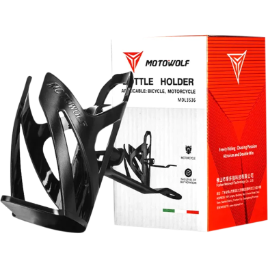 Motowolf MDL3536 Adjustable Motorcycle Cup Holder Universal Water Bottle Bracket For Handlebar Or Rearview Mount 1 Set image