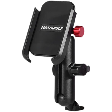 Motowolf Universal Full Metal Mobile Phone Holder Anti Shake Robust Build Quality Imported Handle Base Without Charger image