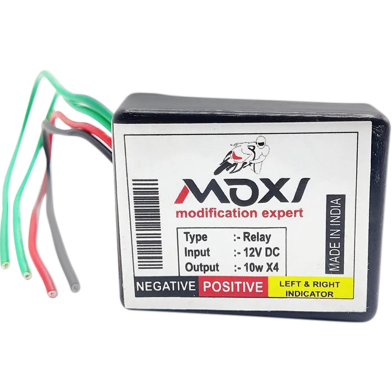 Moxi Waterproof Universal 16 Mode Motorbike Hazard Flasher 16 Different Pattern Flasher Relay For LED And Bulb Indicators 4 Cables image