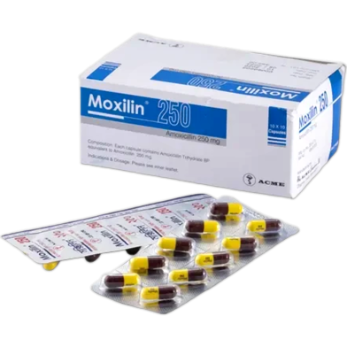 Moxilin 250 mg Capsule 10's strip image