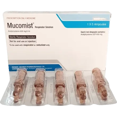 Mucomist 600 mg/3 ml Nebuliser Solution 3 ml Ampoule image