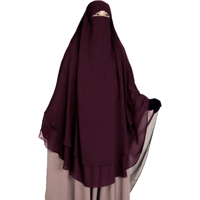 Glam Touch Muhsinat Double Layer Ready Hijab | Wine image