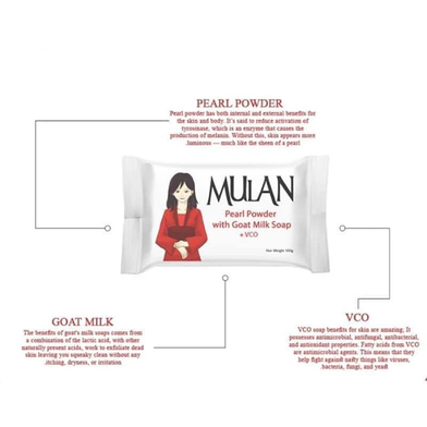 Mulan Pearl Powder With Goat Milk Soap 100gm : Mulan