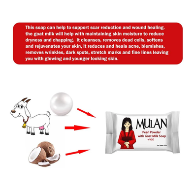 Mulan Pearl Powder With Goat Milk Soap 100gm : Mulan