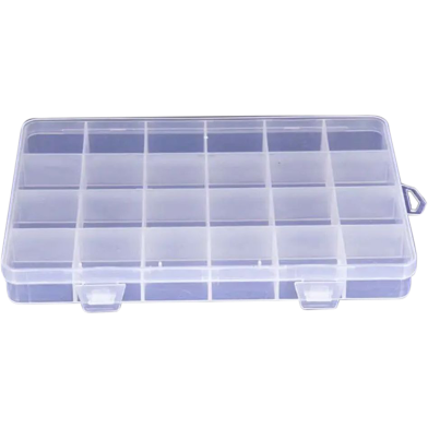 Multi Purpose 24 Chamber Adjustable Plastic Organizer Box image
