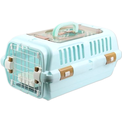 Multi Ventilation Super Premium Pet Cat Dog Puppy Carrier Box Air Transport Box Travel Hospital Disaster Prevention 36.5 By 55 By 35 Cm image