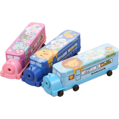 Multi functional Train design Metal Pencil Case (Any Design) image