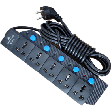 Multiplug Safe Touch 012 Model With Per Point Switch Black Colour Heavy Multiplug image